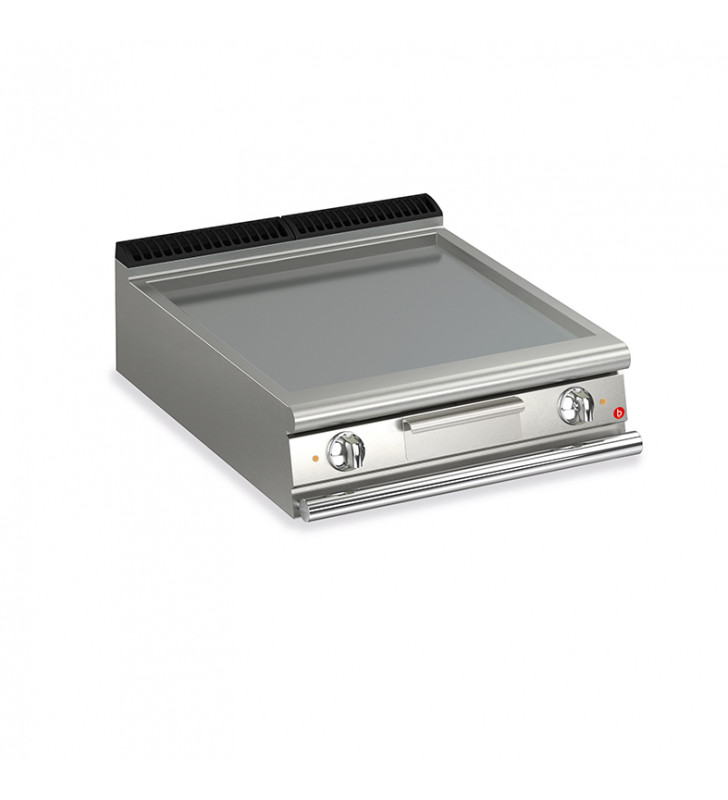 Baron Fry Top Elettrico Da Banco Piastra Doppia Liscia Inox Aisi